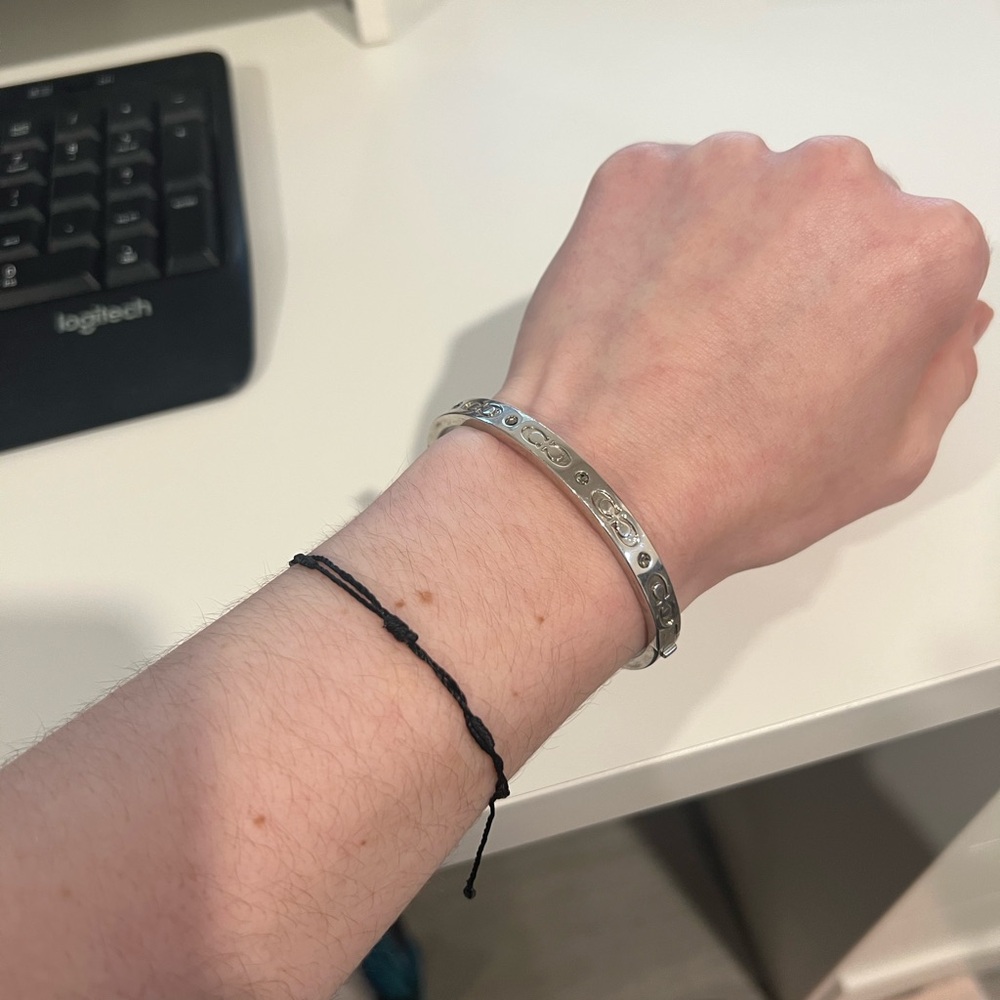 Coach Women’s Signature Hinged Bracelet - Silver - Picture 6 of 6